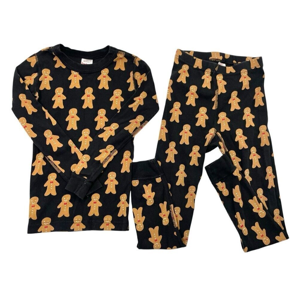 Hanna Andersson Gingerbread Holiday Unisex Pajama Set Long Sleeve Pant size 6-7